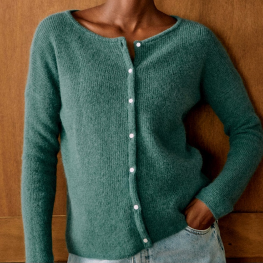 Sezane Gaspard Cardigan in Sage - XL